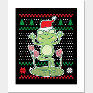 Ugly Christmas Sweaters Cottagecore Frog Posters and Art